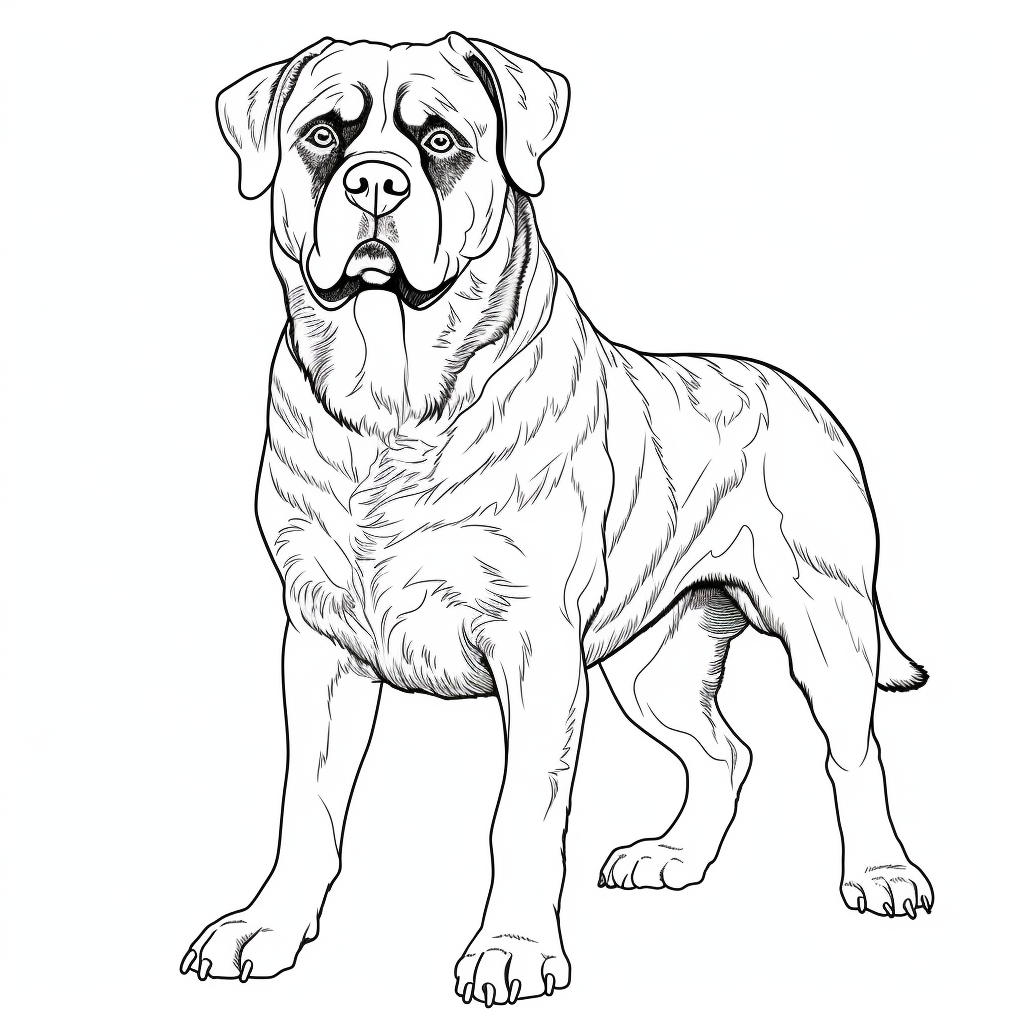 Rottweiler dessin chien a colorier
